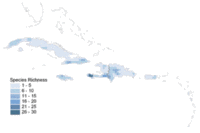 200px-Threatened amphibians in caribean map.gif