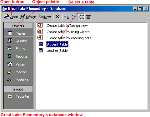 database window