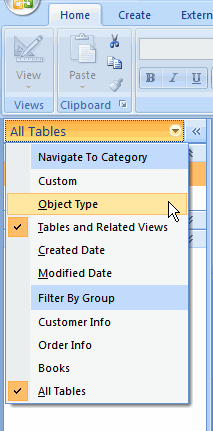 Change Object Order in Navigation Pane