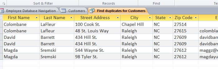 Duplicate records in the query results