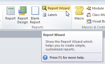 The Report Wizard command