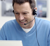 Photo of a man using voice chat
