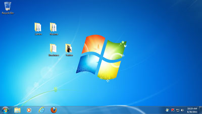 Windows 7, after starting up