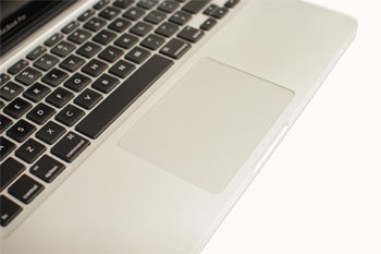 A touchpad on a laptop