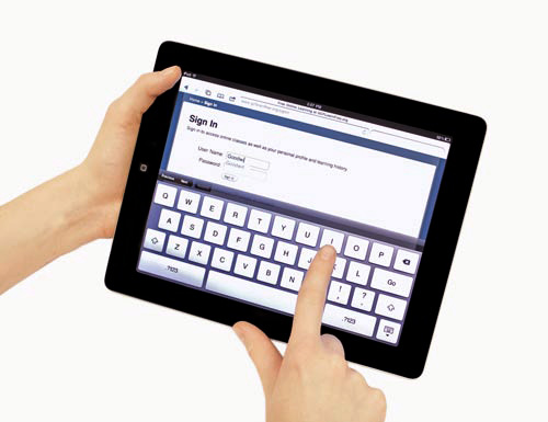 Using a virtual keyboard on an iPad