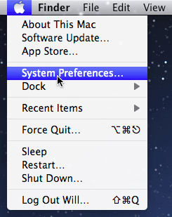 Opening System Preferences