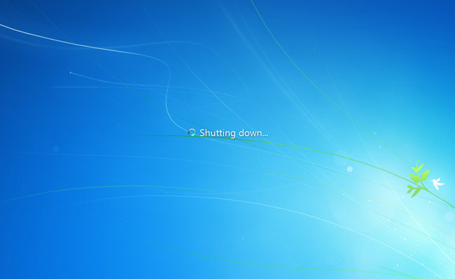 The Windows shutdown screen
