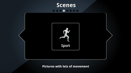 Selecting a scene mode on an Android phone