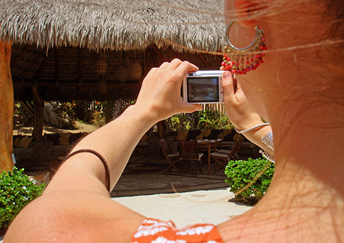Taking a photo with a digital camera