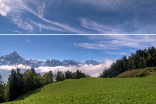 Composing a landscape with the rule of thirds