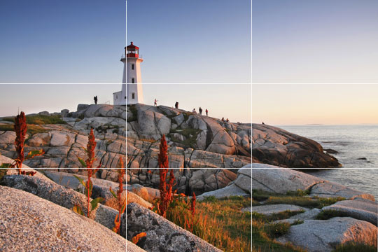 Using the rule of thirds to compose the photo
