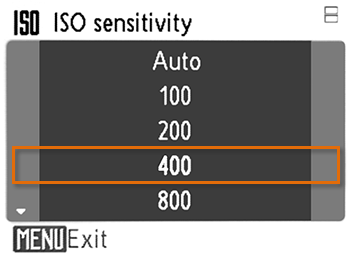Manually raising the ISO number