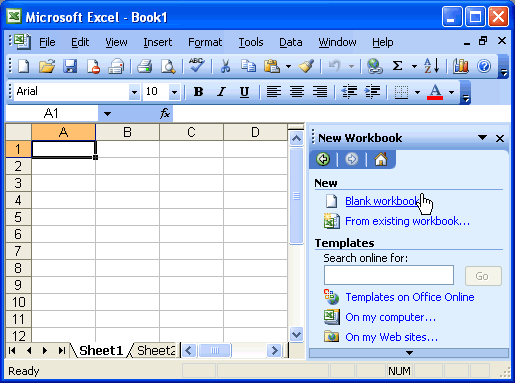 Select Blank Workbook