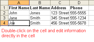 Direct Cell Editing