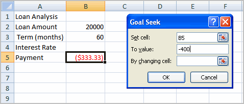 Goal Seek Example