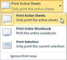 Selecting the Print Active Sheets command
