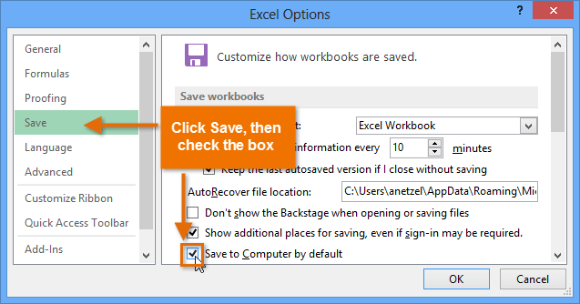 Screenshot of Excel 2013