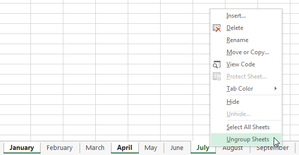 Screenshot of Excel 2013