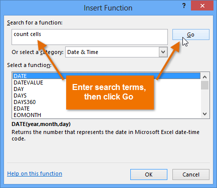 Screenshot of Excel 2013