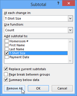 Screenshot of Excel 2013