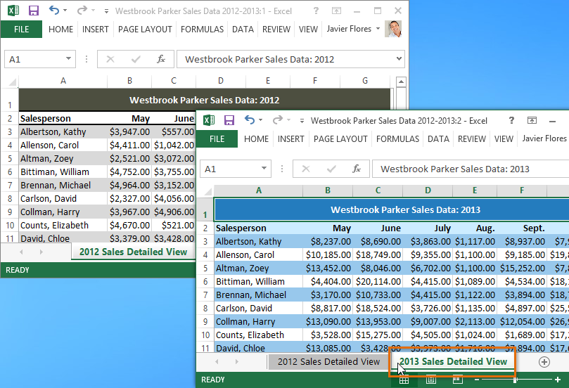 Screenshot of Excel 2013