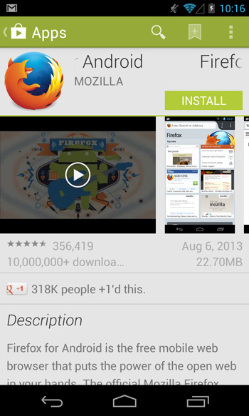Screenshot of Firefox for Android