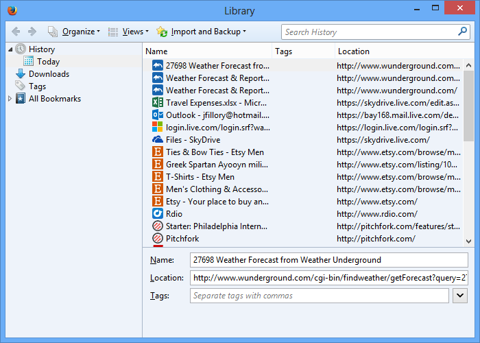 Screenshot of Firefox