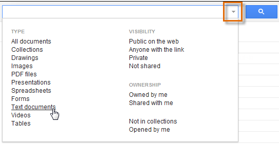 Screenshot of Google Drive