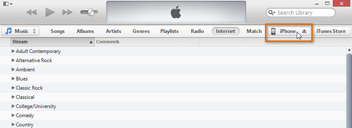 Screenshot of iTunes