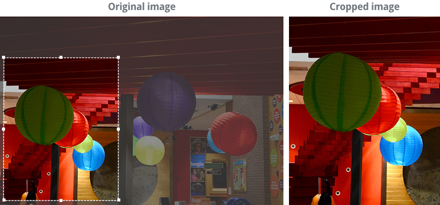 image showing a photo before and after cropping