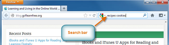 Firefox's Built-in search bar