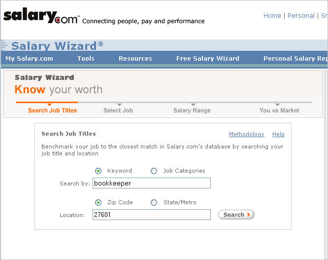 Salary.com Salary Wizard