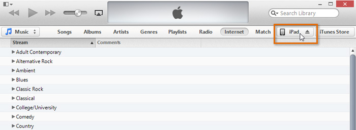 Screenshot of iTunes