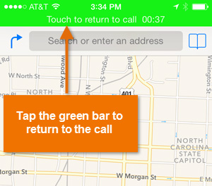 Screenshot of iPhone display