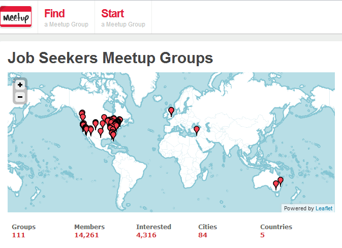 Screenshot of Meetup