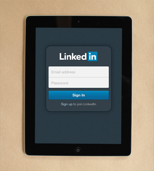 Image of LinkedIn App on the iPad