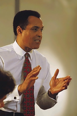 man speaking to a group