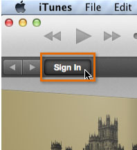 Signing in to the iTunes Store