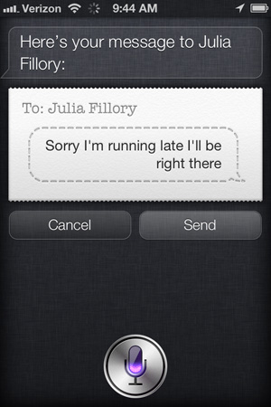 Using Siri to send a text