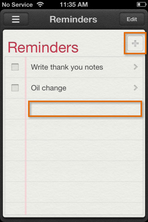 Creating a new reminder