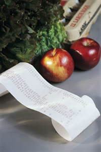 groceries and grocery receipt