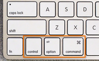 Photo of left side of Mac keyboard