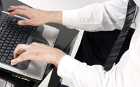 Stock photo of person performing keyboard shortcuts
