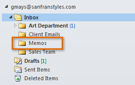 Screenshot of Microsoft Outlook 2010