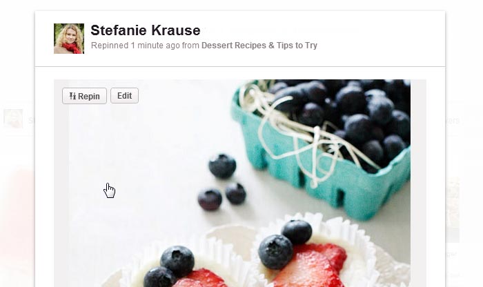 Screenshot of Pinterest