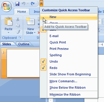 Quick Access Toolbar