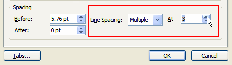 Multiple Line Spacing Options