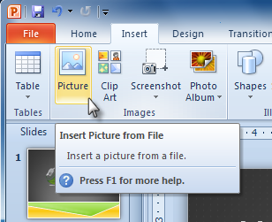 Inserting a picture from a file