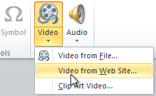 Inserting a video from a web site
