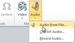 Inserting an audio file